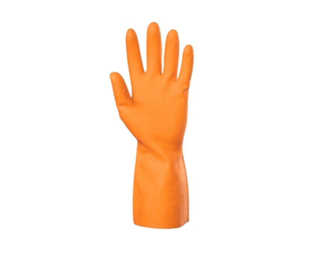 Compre Segurança | LUVA LATEX REFORÇADA MAX ORANGE DANNY CA 11286