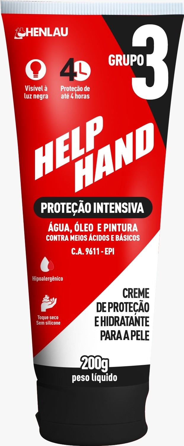 Compre Segurança | CREME PROTECAO LUVA QUIMICA HELP HAND GIII 200g