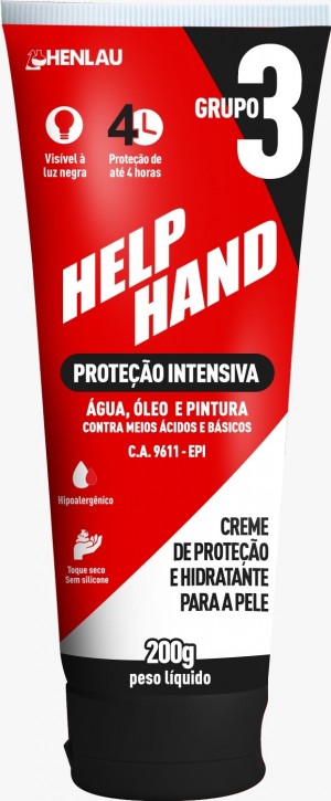 CREME PROTECAO LUVA QUIMICA HELP HAND GIII 200g CA 9611